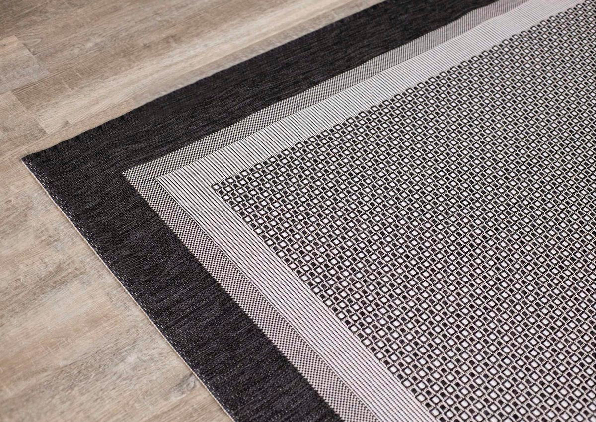 Jasper Border Outdoor Carpet - Light Grey/Dark Grey