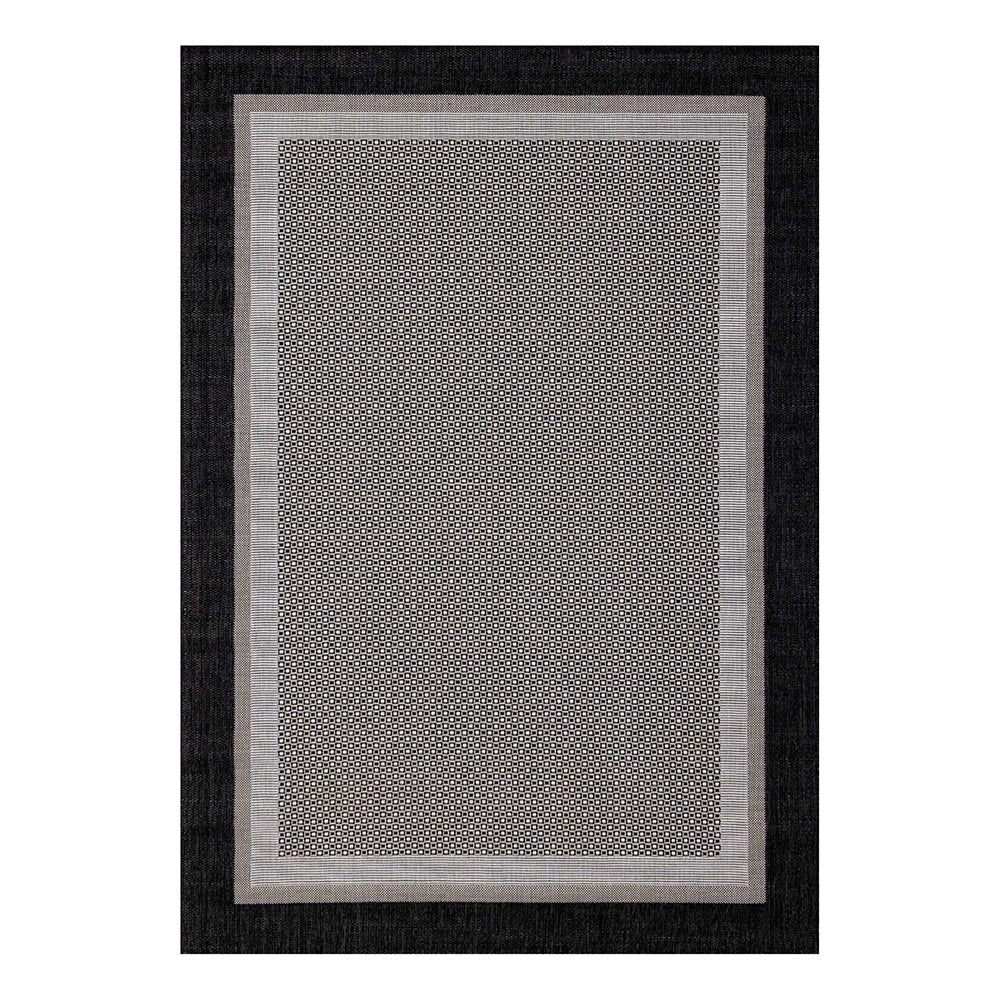 Jasper Border Outdoor Carpet - Light Grey/Dark Grey