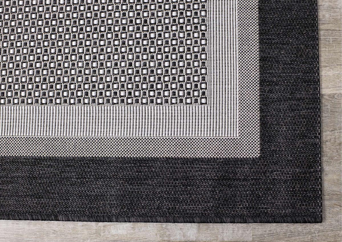 Jasper Border Outdoor Carpet - Light Grey/Dark Grey