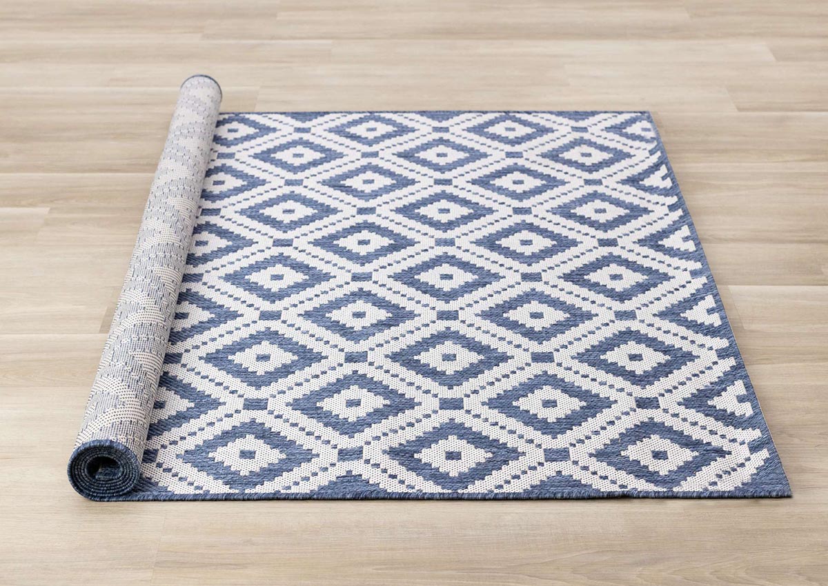 Geo Outdoor Carpet - Navy/Grey