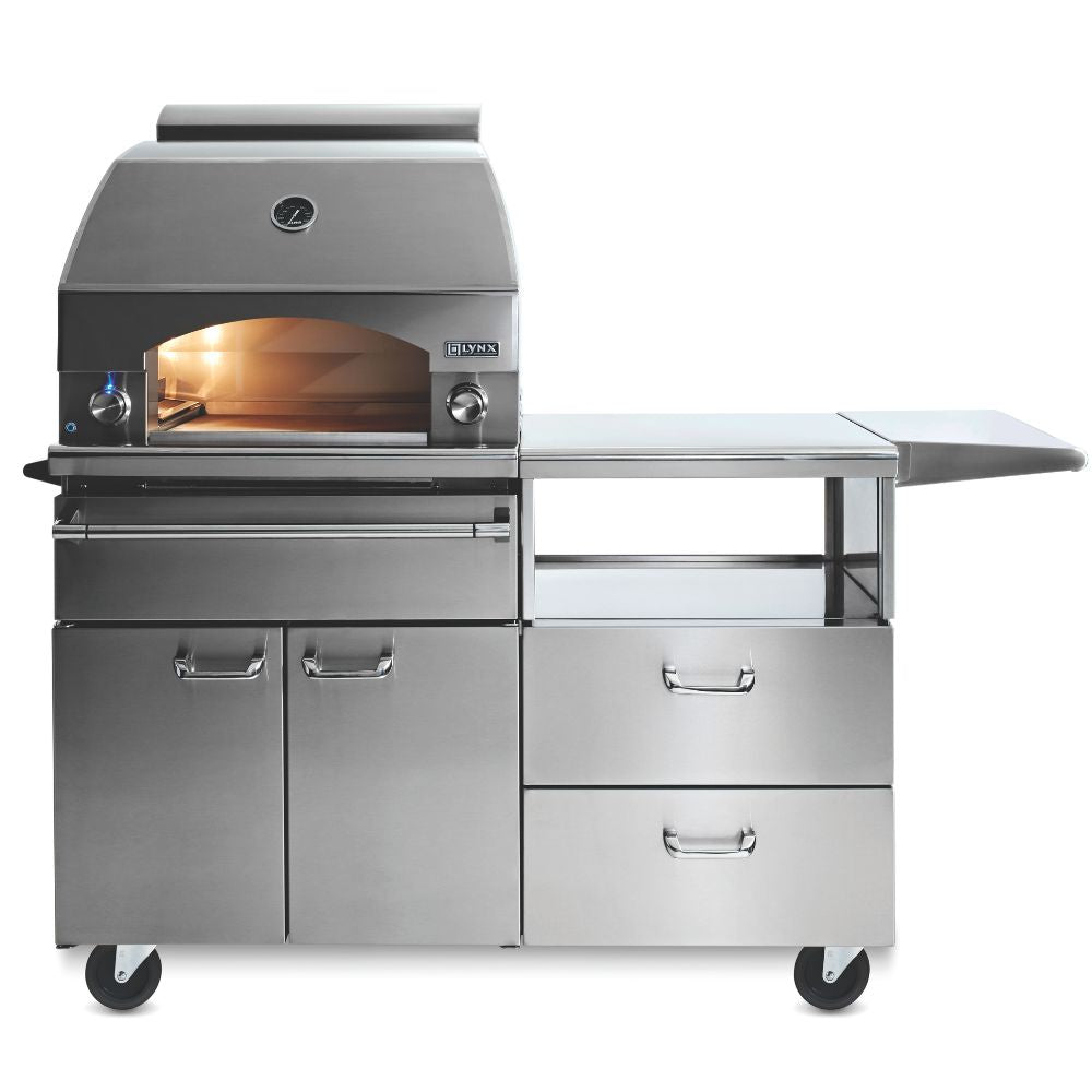 Lynx 30" Napoli Outdoor Pizza Oven with 54" Mobile Kitchen Cart