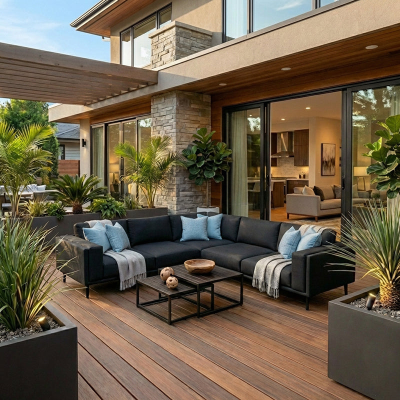 Lazy 2pc Sectional - Sooty Fabric