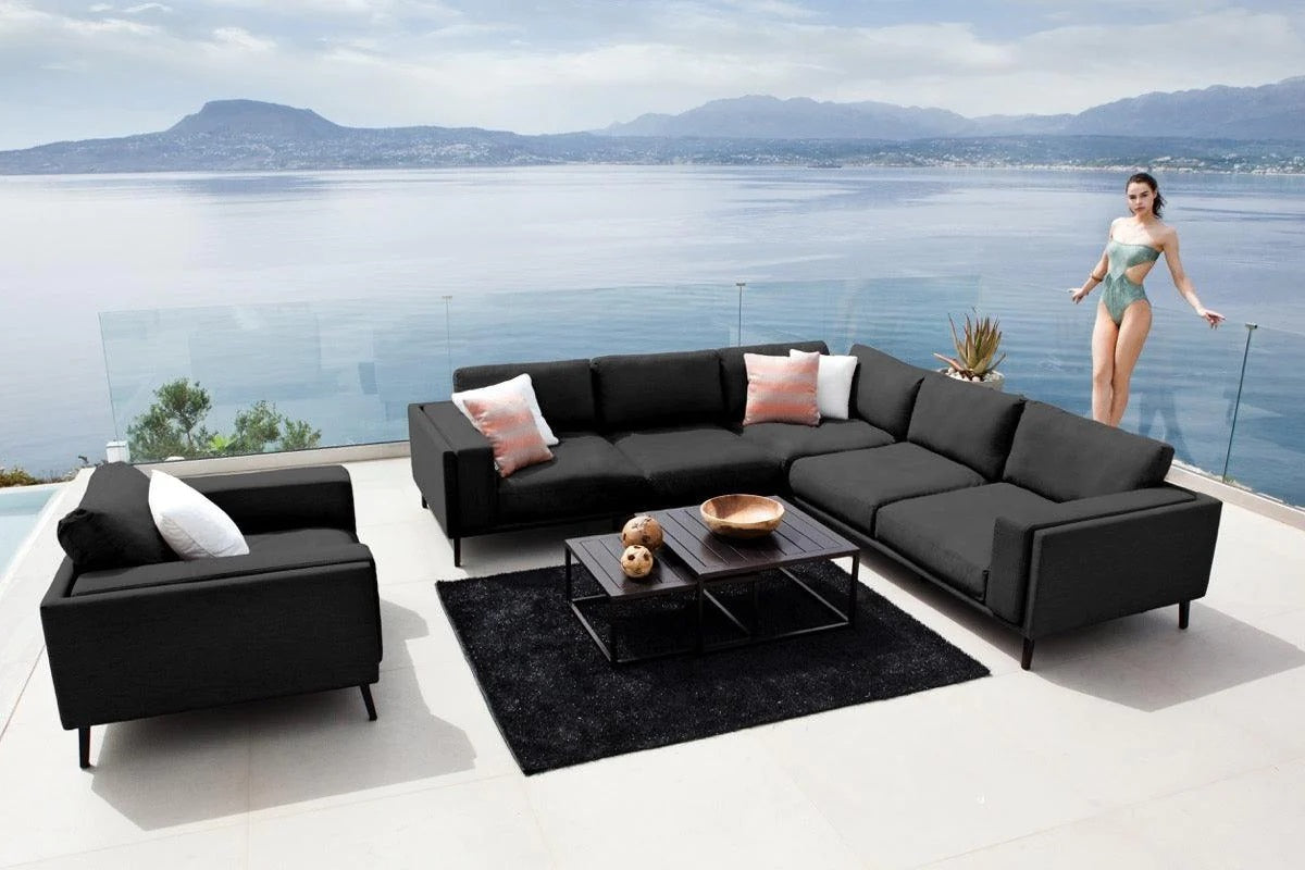 Lazy 2pc Sectional - Sooty Fabric