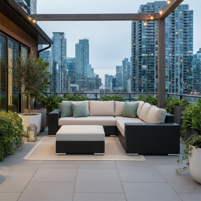 Lotus 3pc Sectional - Caviar Black