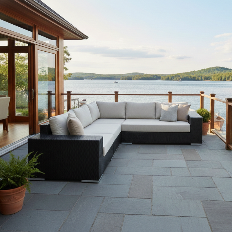 Lotus 3pc Sectional - Caviar Black