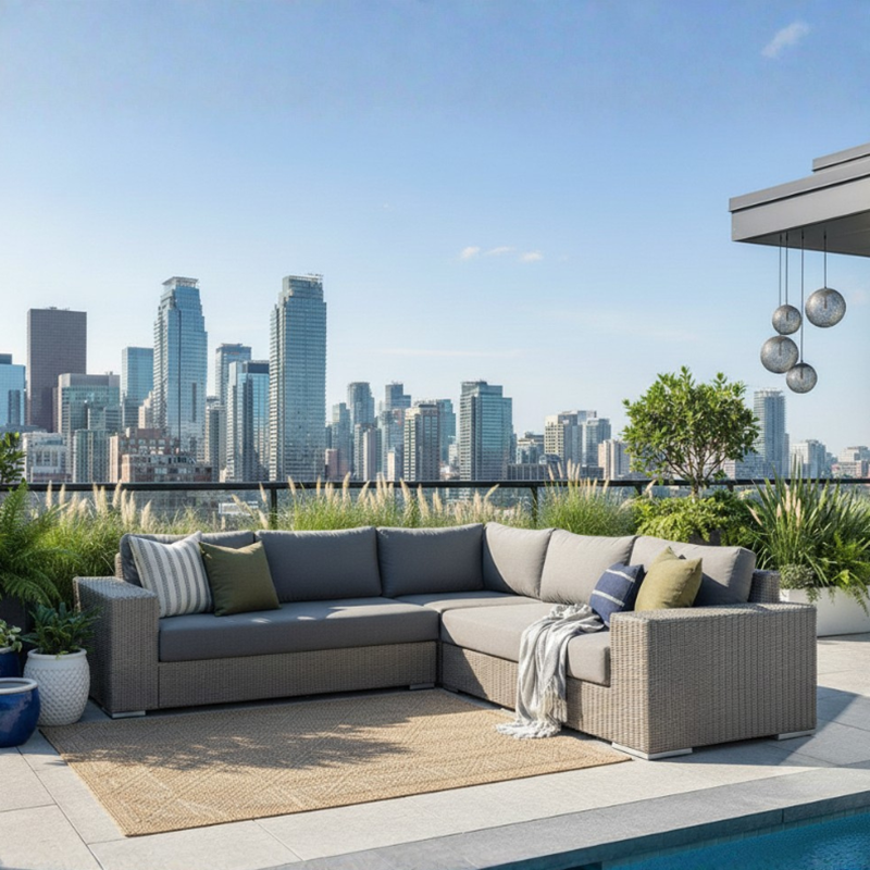 Lotus 3pc Sectional - Driftwood