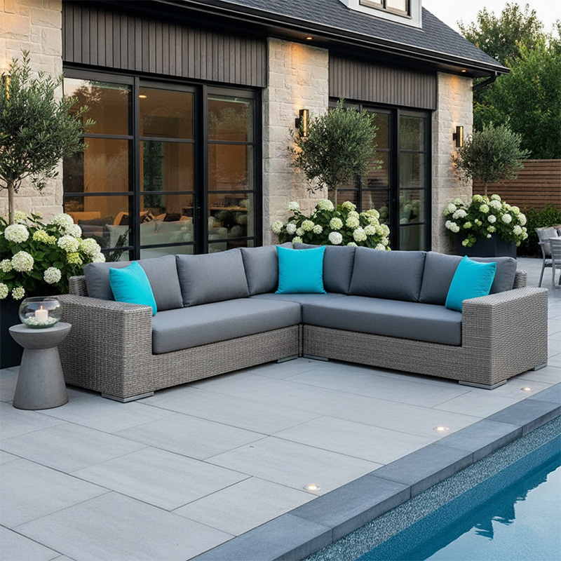 Lotus 3pc Sectional - Driftwood