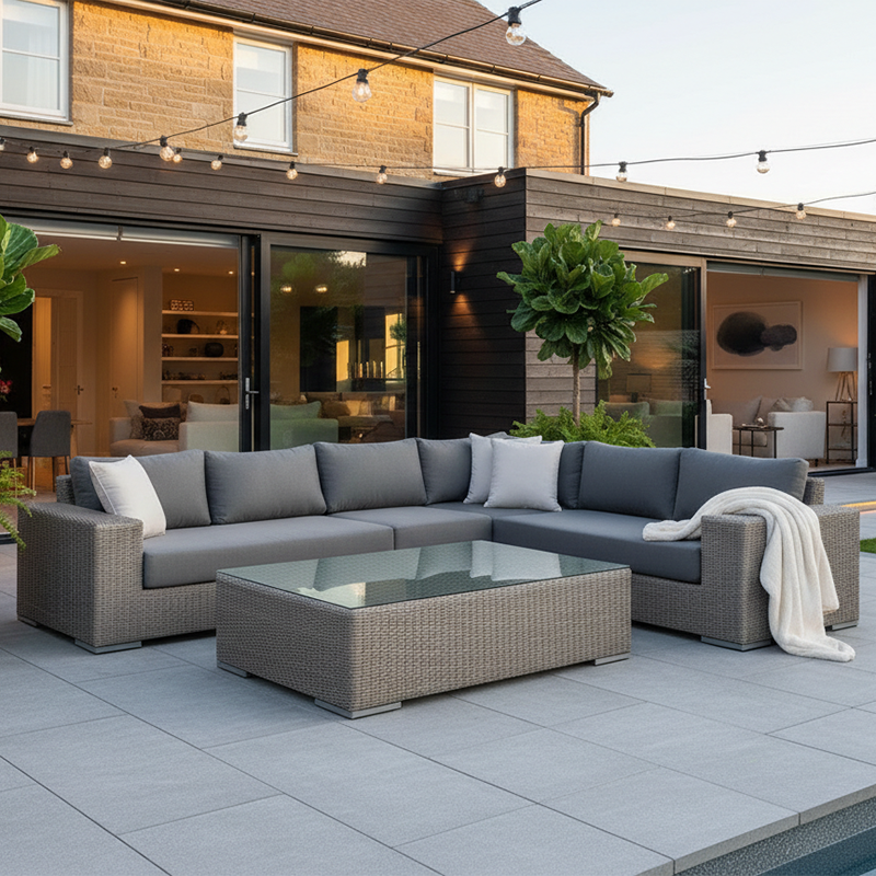 Lotus 4pc Sectional - Driftwood