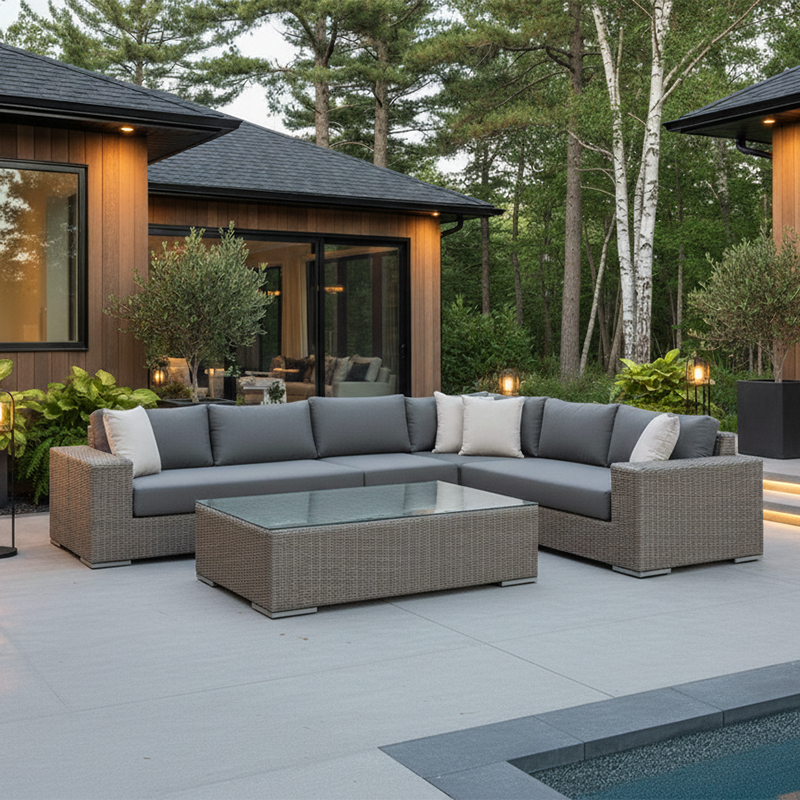 Lotus 4pc Sectional - Driftwood