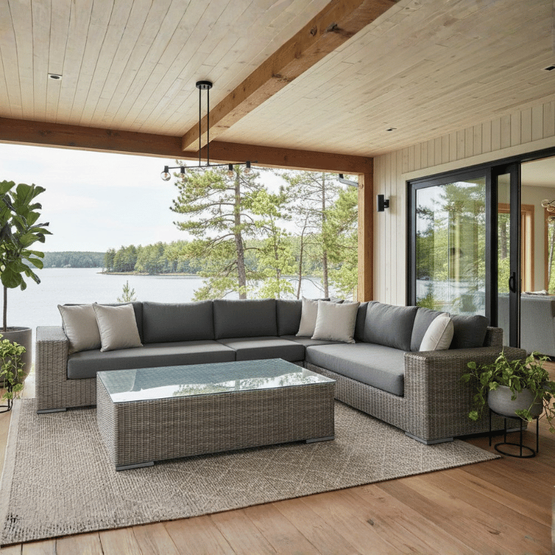 Lotus 4pc Sectional - Driftwood