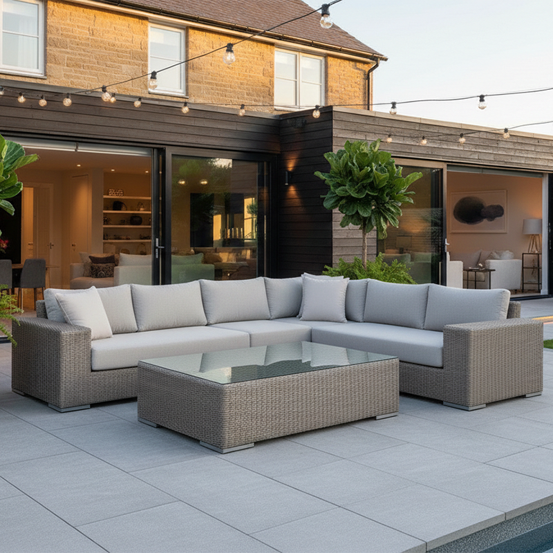 Lotus 4pc Sectional - Driftwood