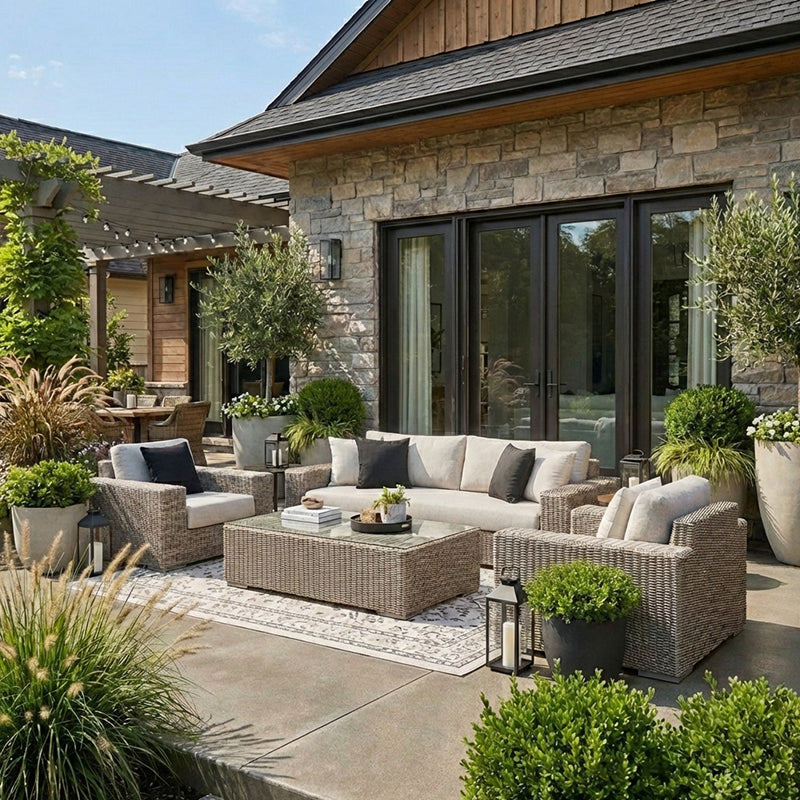 Lotus 3pc Extended Sofa Club Set - Driftwood