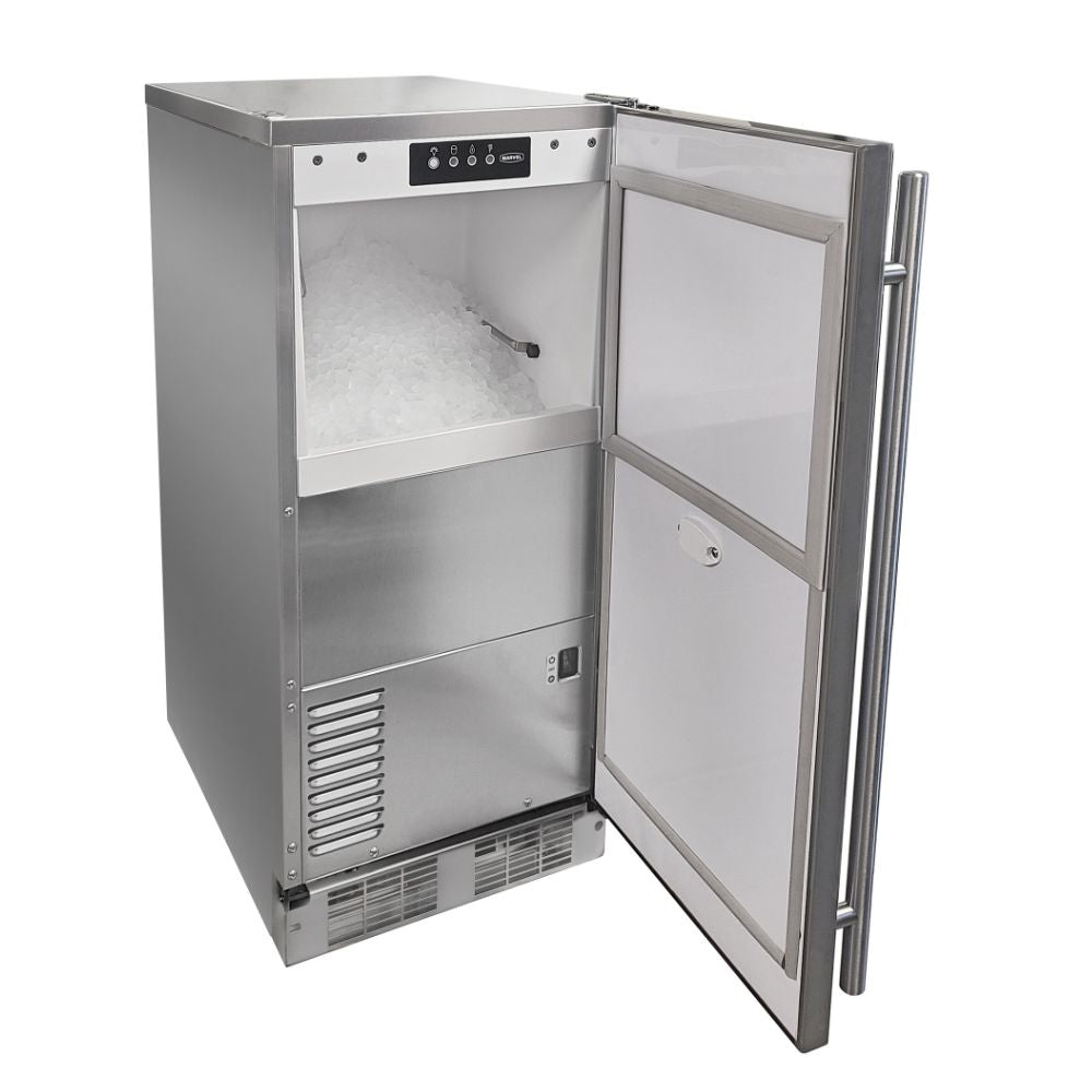 Marvel 15" Outdoor Nugget Ice Machine with Pump & Solid Reversible Door