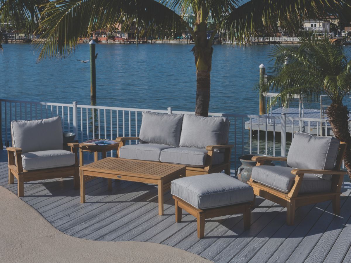 Miami Teak 3pc Club Set with Loveseat