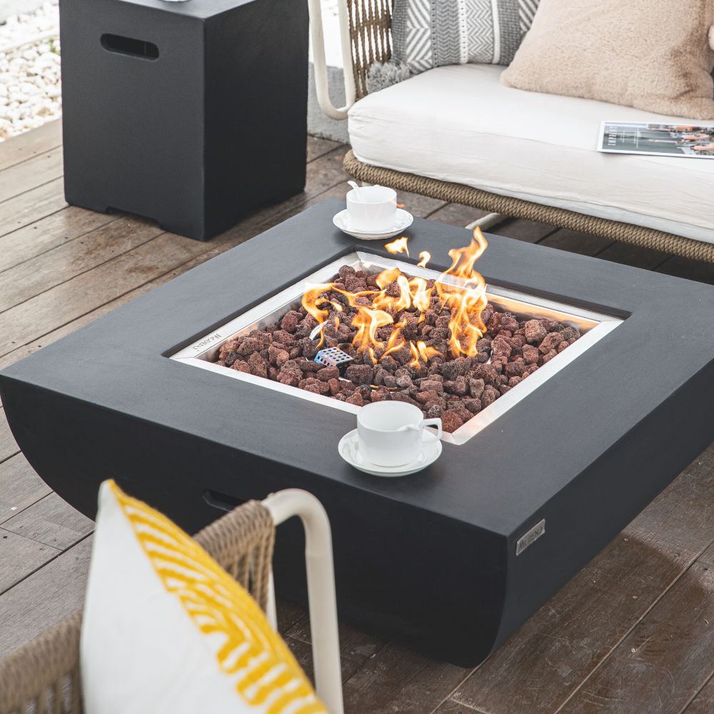 Aurora Cast Concrete Fire Table