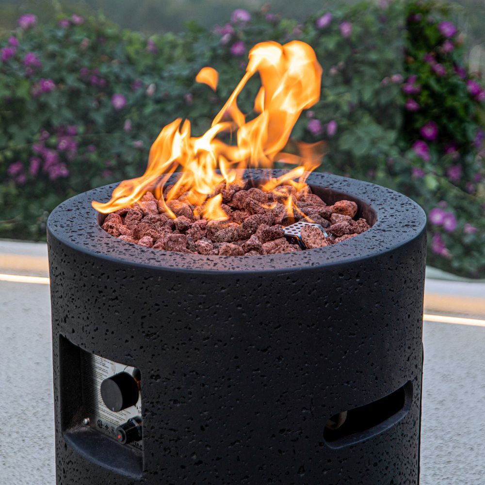 Lava Tube Cast Concrete Patio Flame