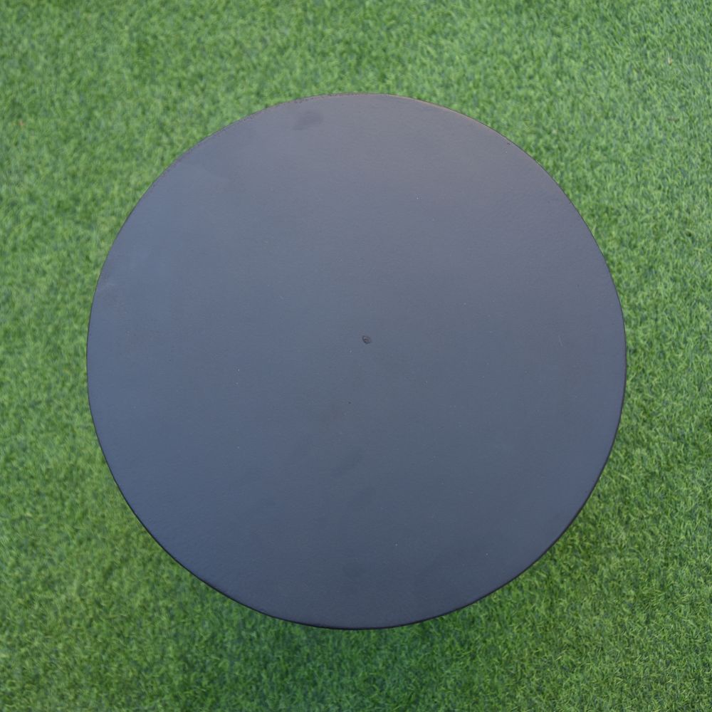 Black Smooth Round Cast Concrete Propane Tank Cover