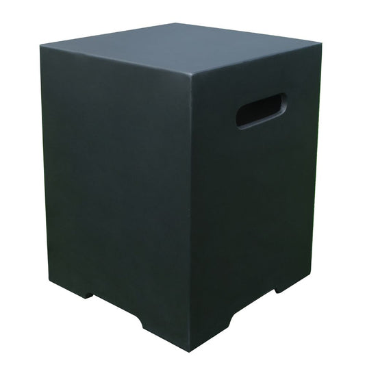 Black Smooth Square Cast Concrete Propane Tank Cover