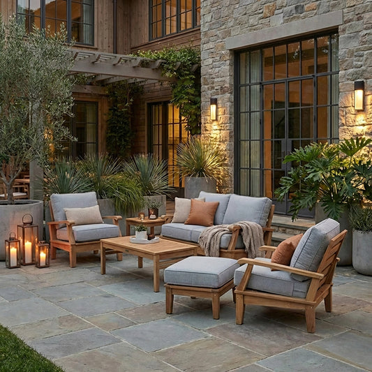 Miami Teak 3pc Club Set with Loveseat