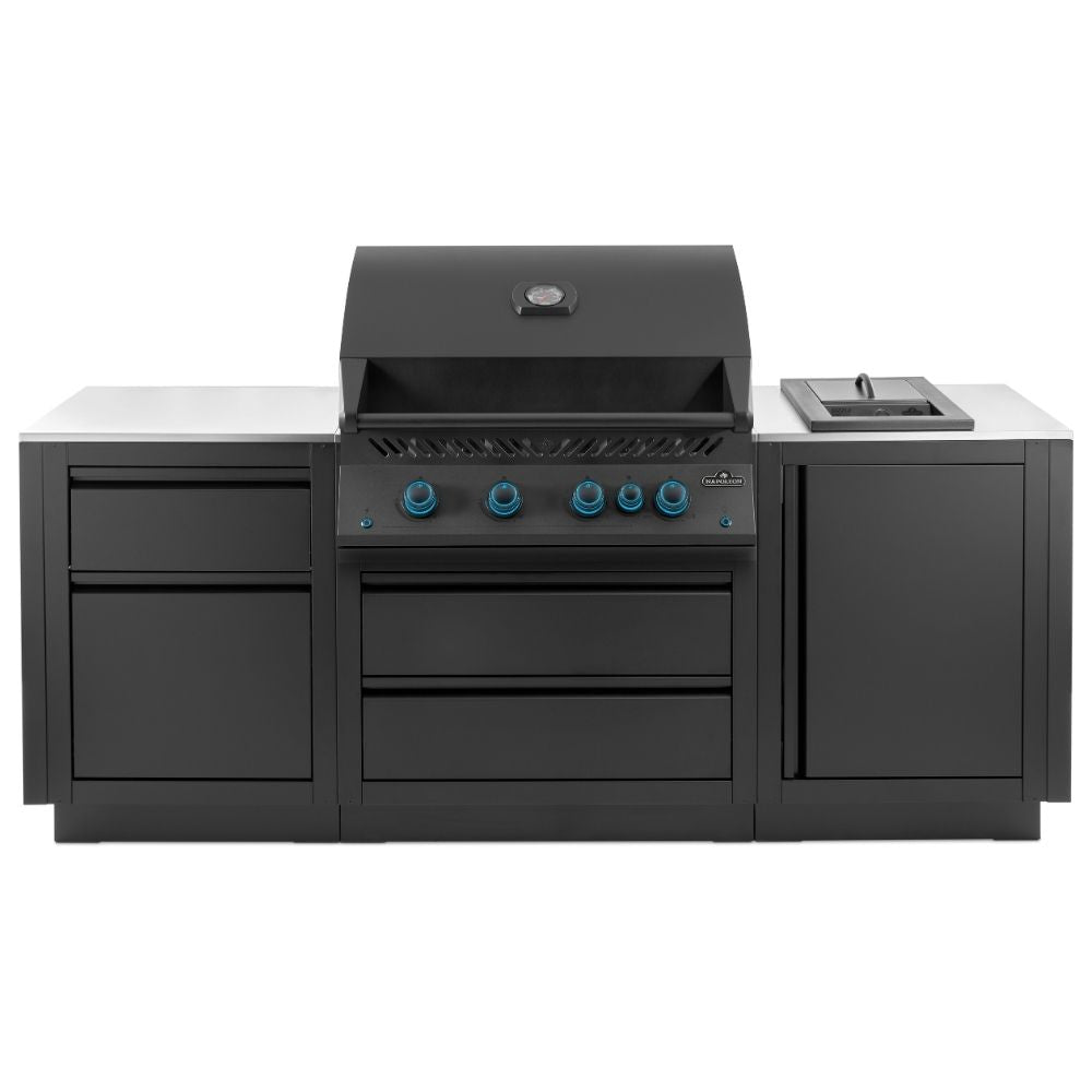 Napoleon Oasis 001 Island Bundle: Built-In 700 Series 32 & Countertop - Matte Black