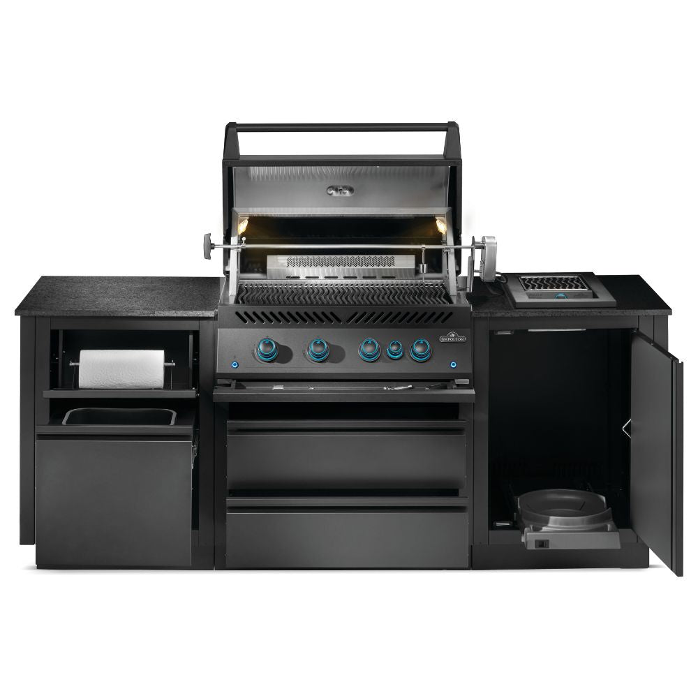Napoleon Oasis 300 Bundle Built-In 700 Series 32 Gas Grill Island - Matte Black