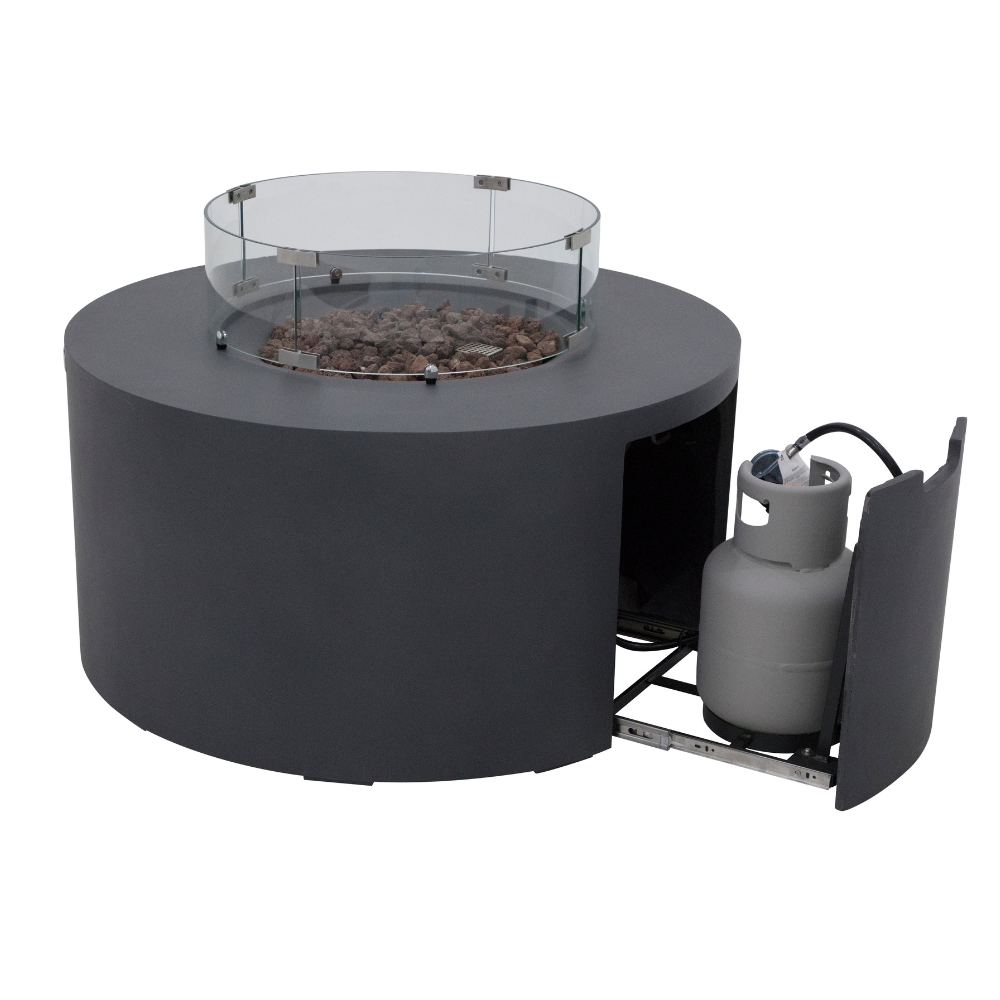 Pacaya Dark Grey Cast Concrete Fire Table