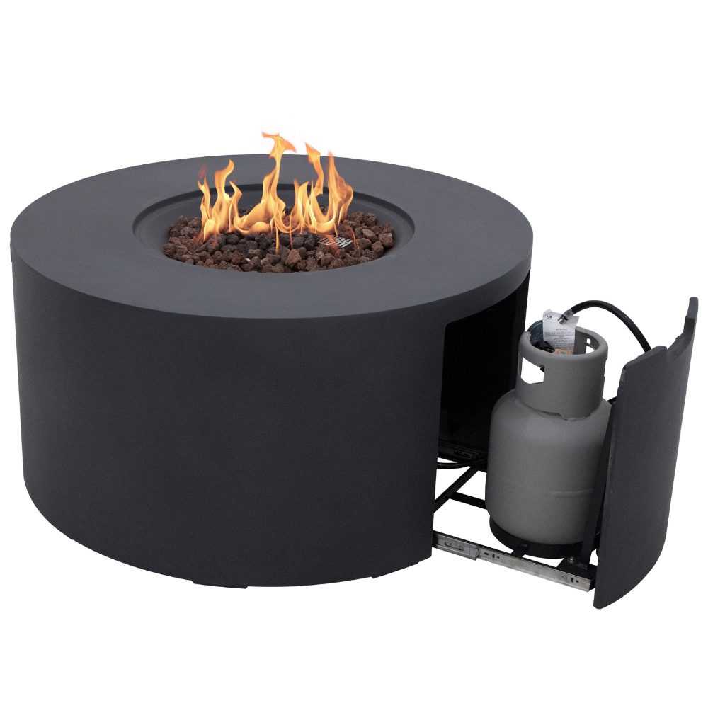 Pacaya Dark Grey Cast Concrete Fire Table