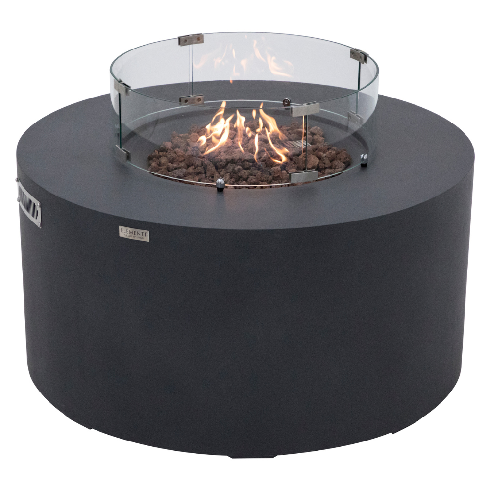 Pacaya Dark Grey Cast Concrete Fire Table