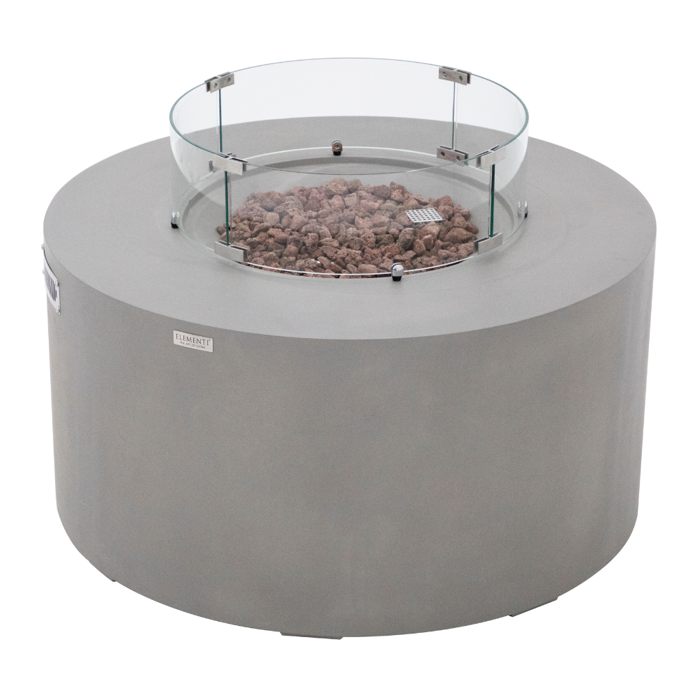 Pacaya Light Grey Cast Concrete Fire Table