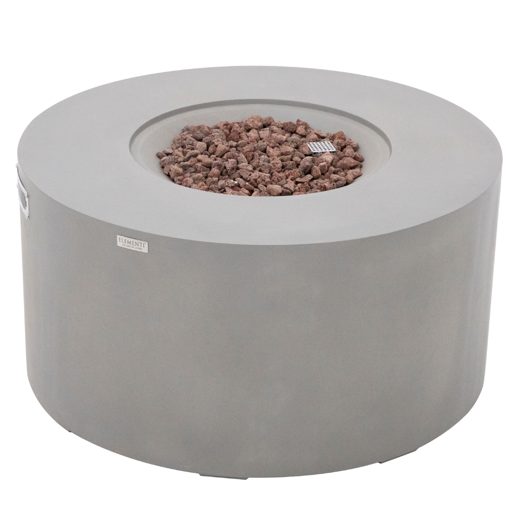 Pacaya Light Grey Cast Concrete Fire Table