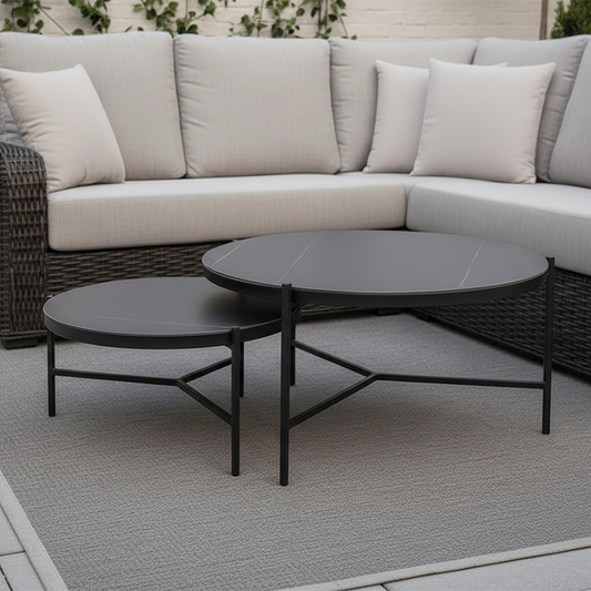 Palma 2pc Nesting Coffee Table Set - Black