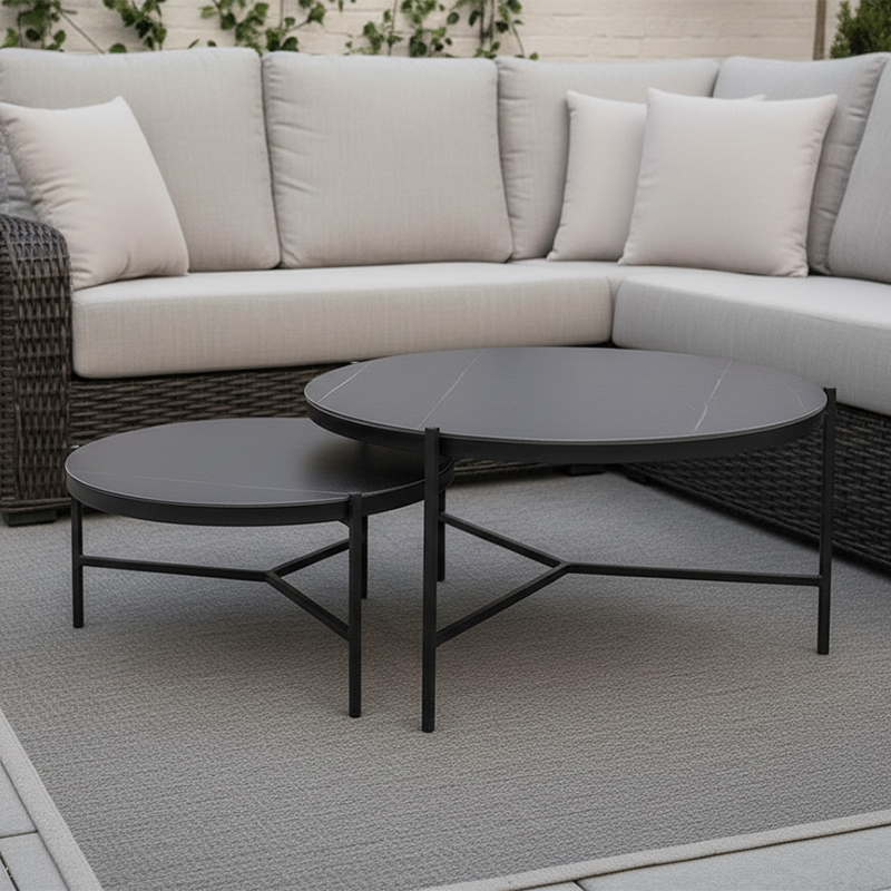 Palma 2pc Nesting Coffee Table Set - Black