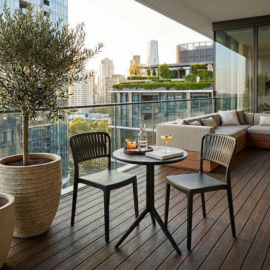 Portofino Side Chair 3pc Round Bistro Set