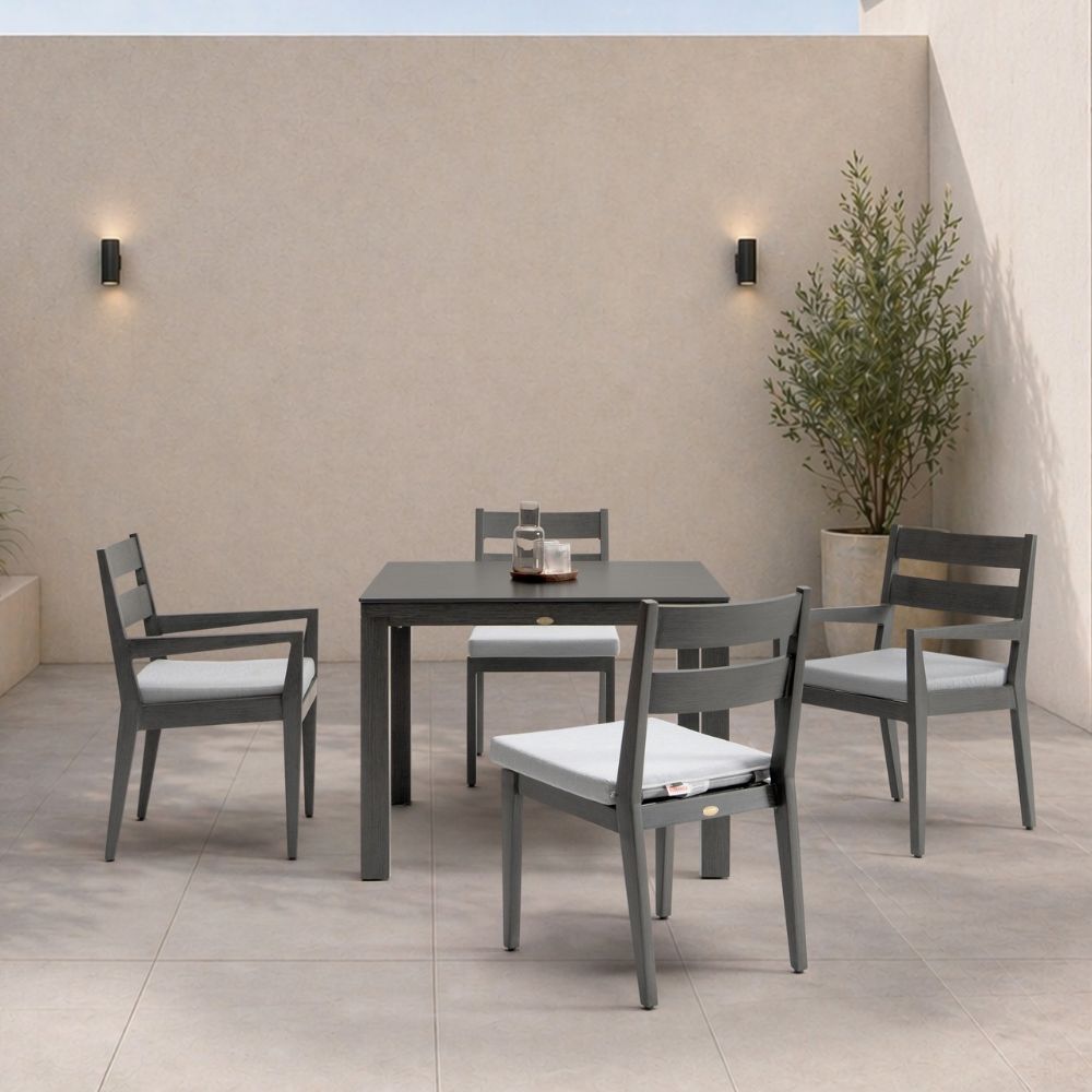 Lucia 5pc Dining Set - Opal Grey