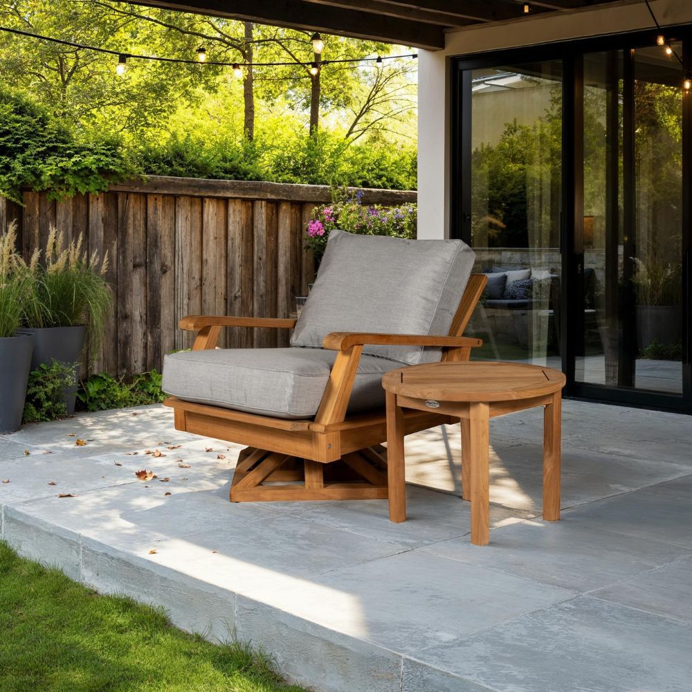 Miami Teak Swivel Club Chair