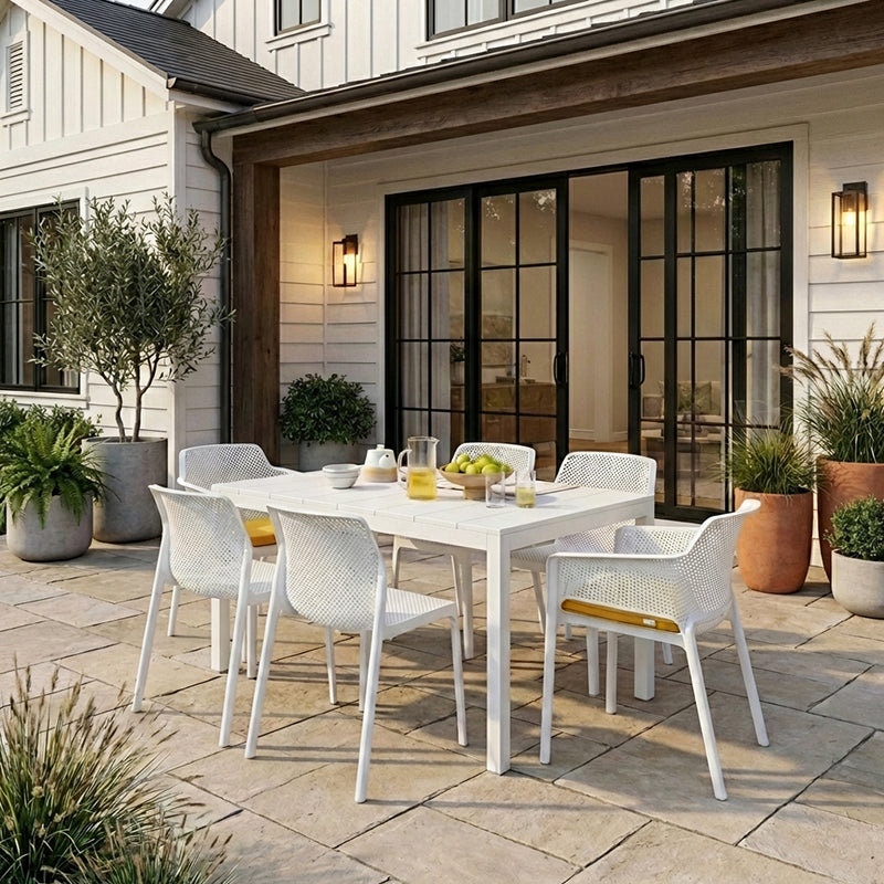 Net 7pc Aluminum Top Dining Set