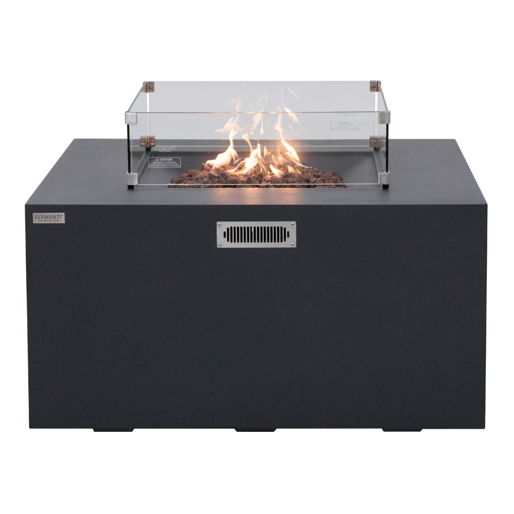 Rocky Dark Grey Cast Concrete Fire Table