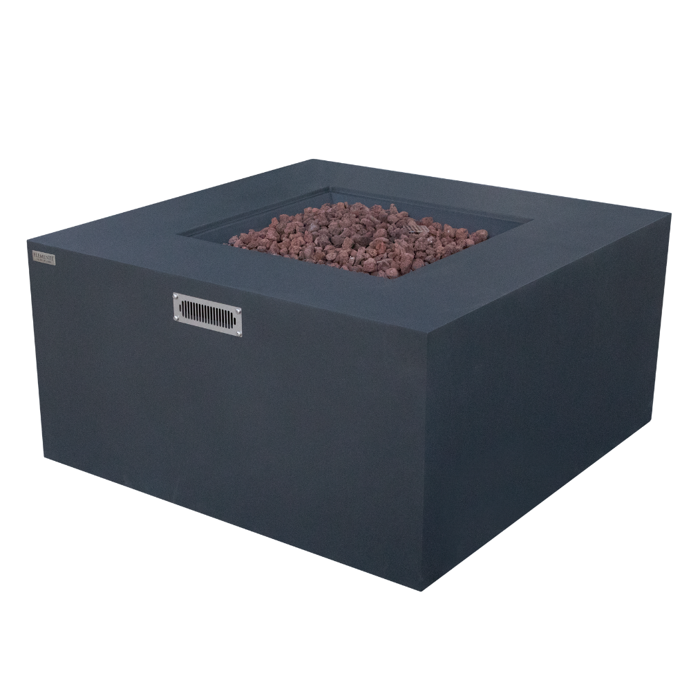 Rocky Dark Grey Cast Concrete Fire Table