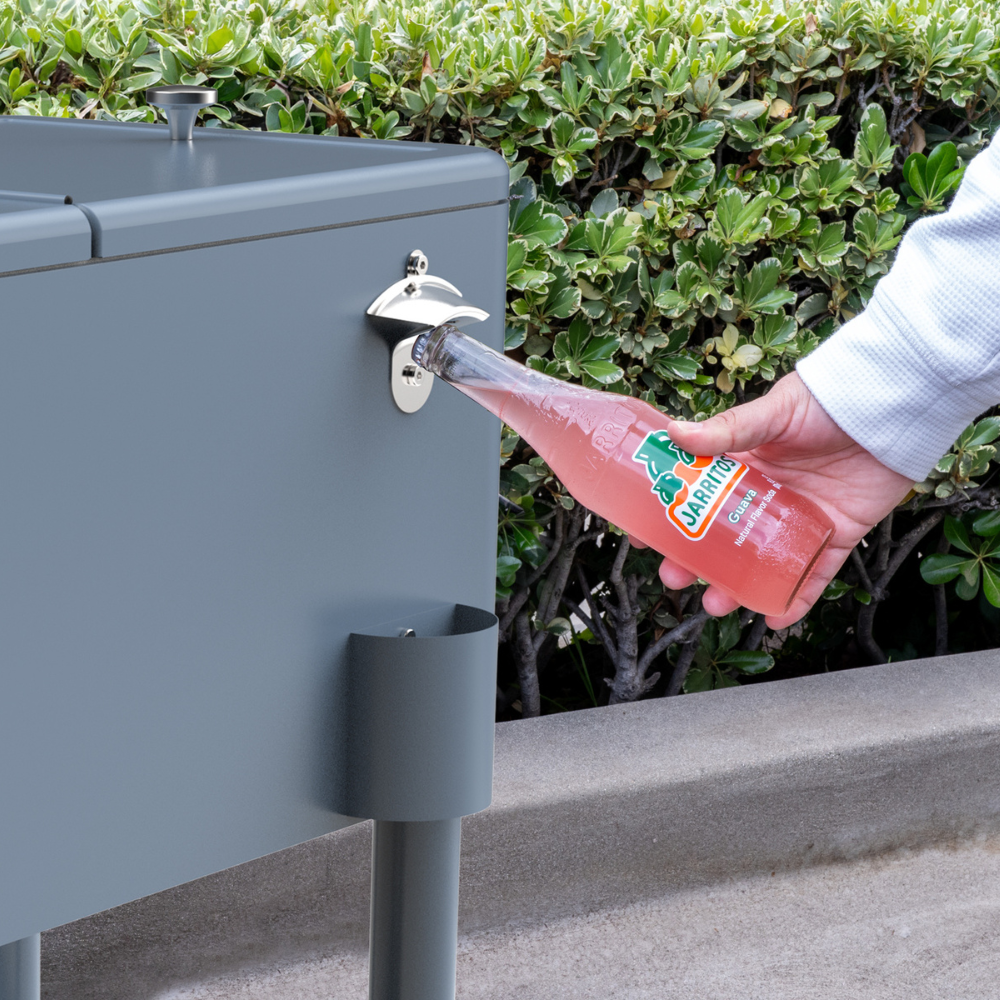 Rolling Patio Cooler with Divider and Shelf