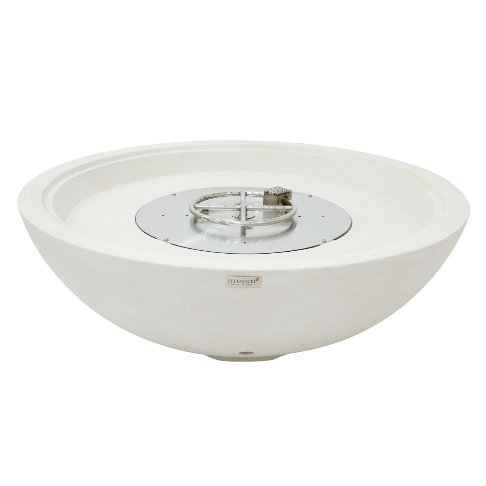 Rose Bowl Sandstone Cream White Cast Concrete Fire Table