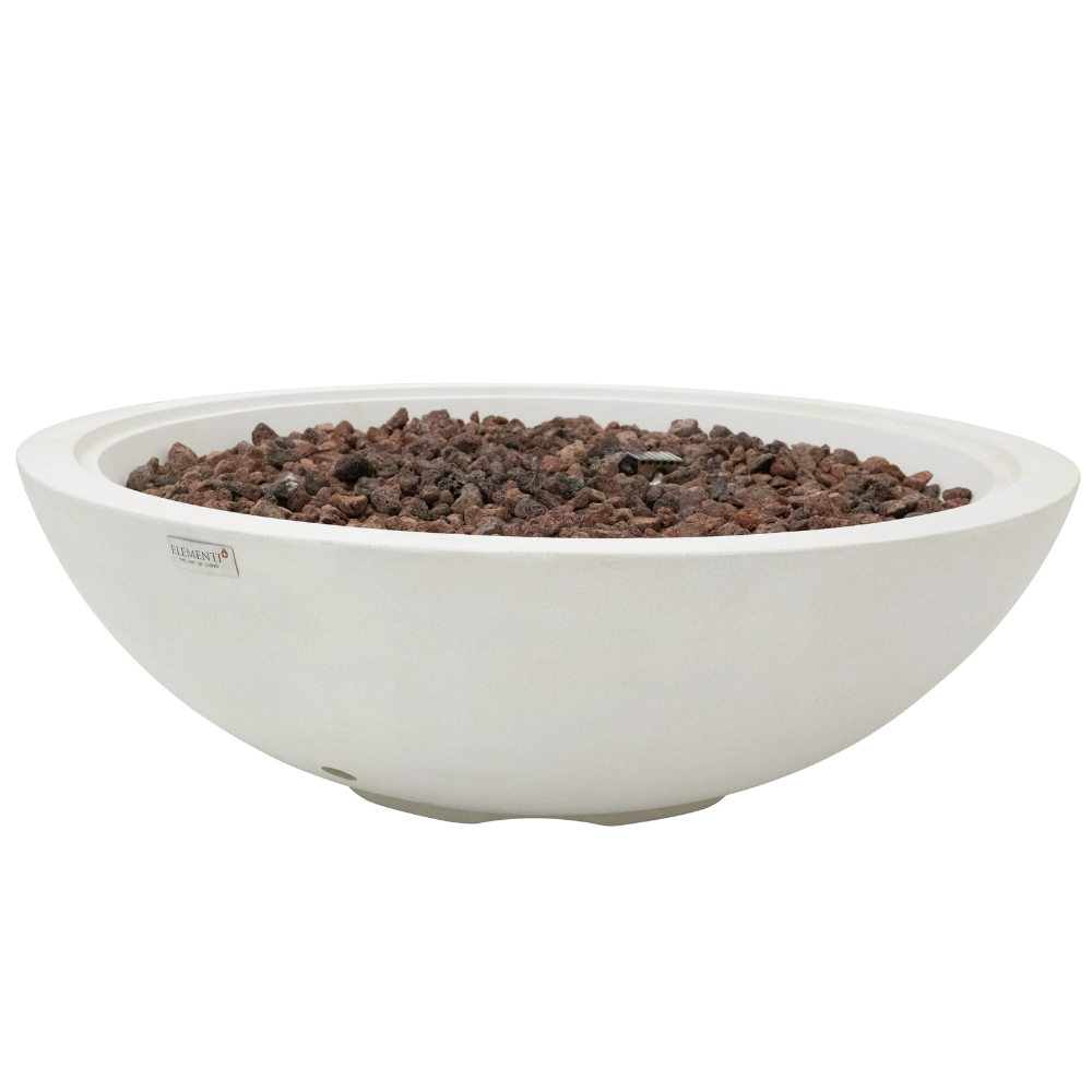 Rose Bowl Sandstone Cream White Cast Concrete Fire Table