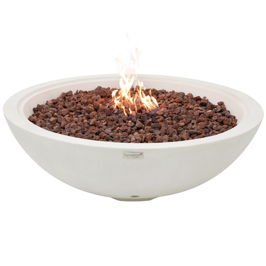 Rose Bowl Sandstone Cream White Cast Concrete Fire Table