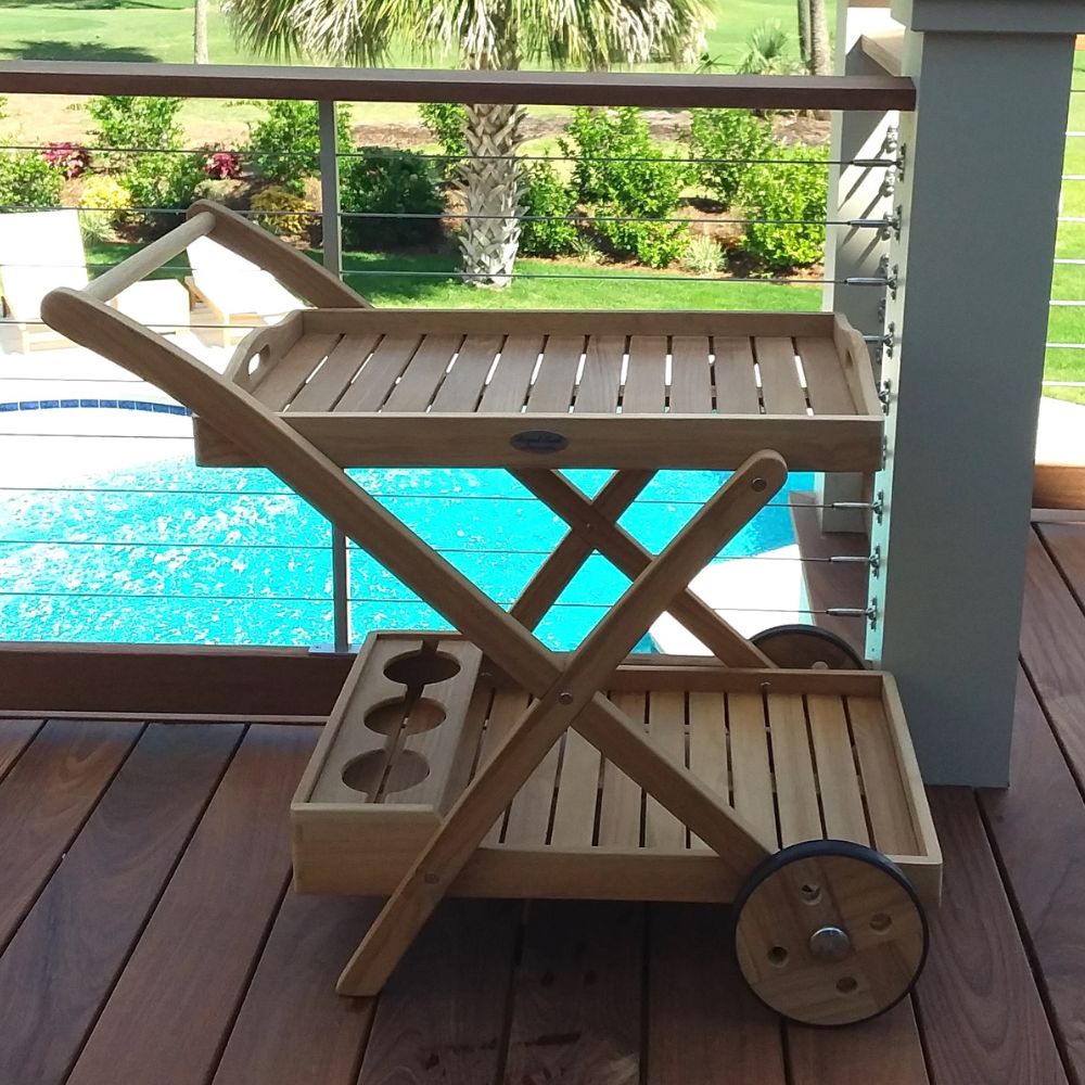 Teak Tray Cart