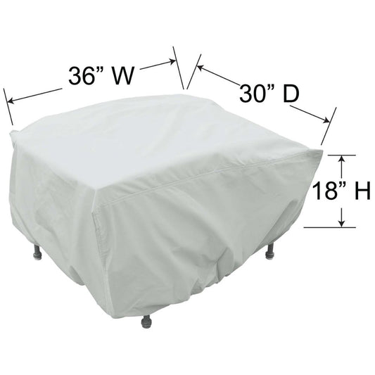 Small Rectangular Fire Pit, Table or Ottoman Cover - 36"W x 30"D x 18"H