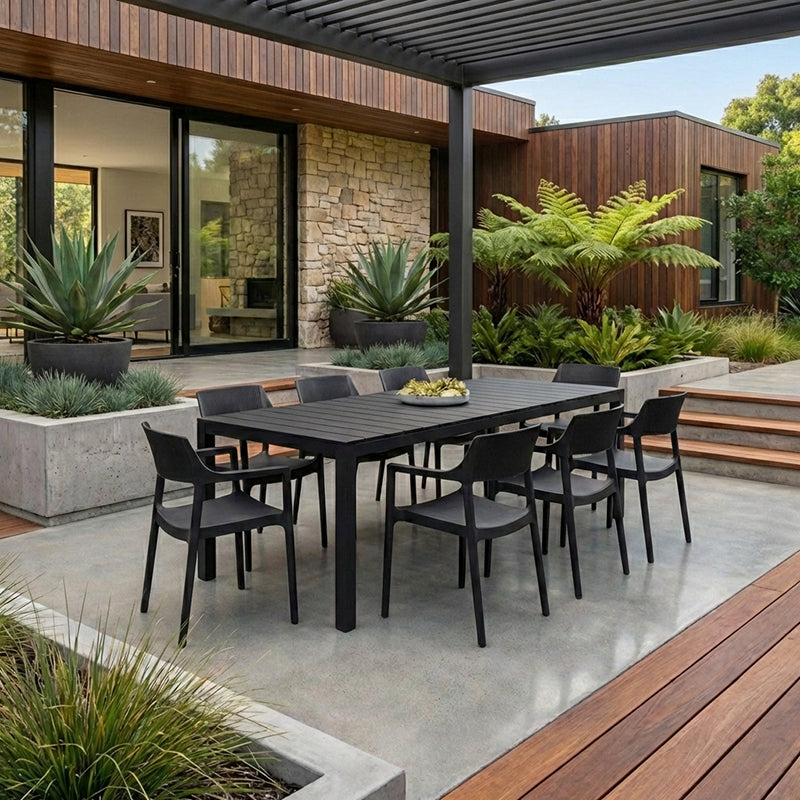 Tulum 9pc Extension Dining Set