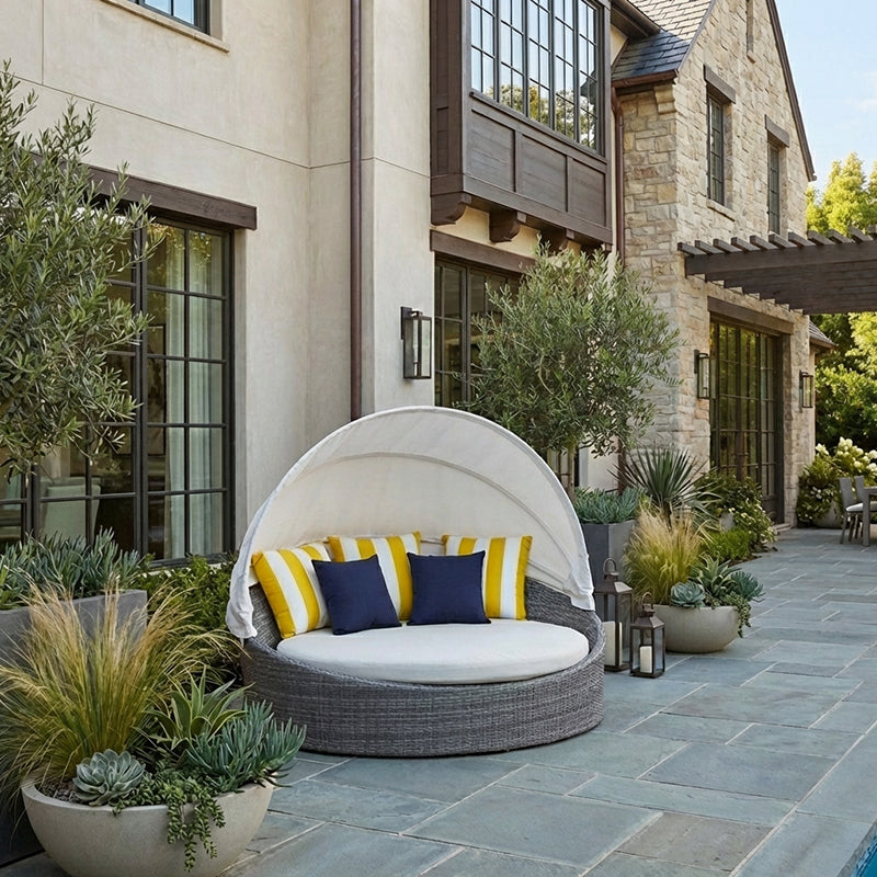 Universal Wicker Daybed - White Mushroom