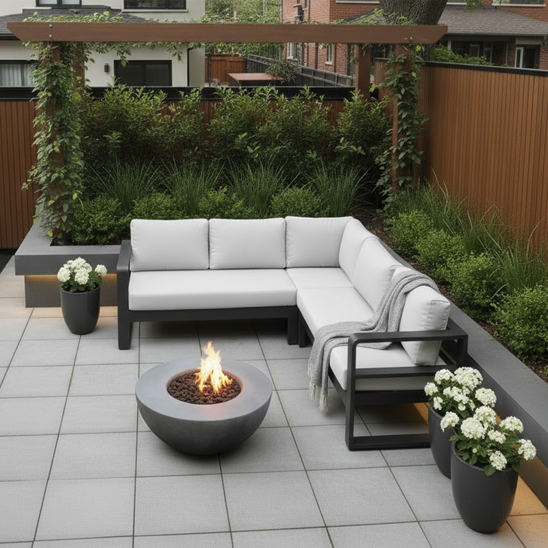 Villa 3pc Sectional - Black