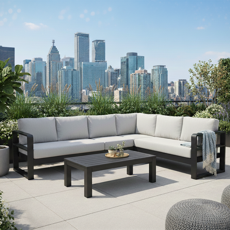 Villa 4pc Sectional - Black