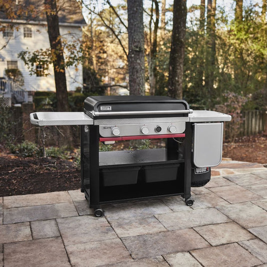 Weber 30" Slate Griddle Gas Grill with Extendable Side Table