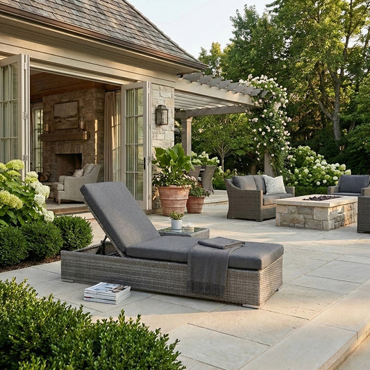 Universal Wicker Chaise - White Mushroom